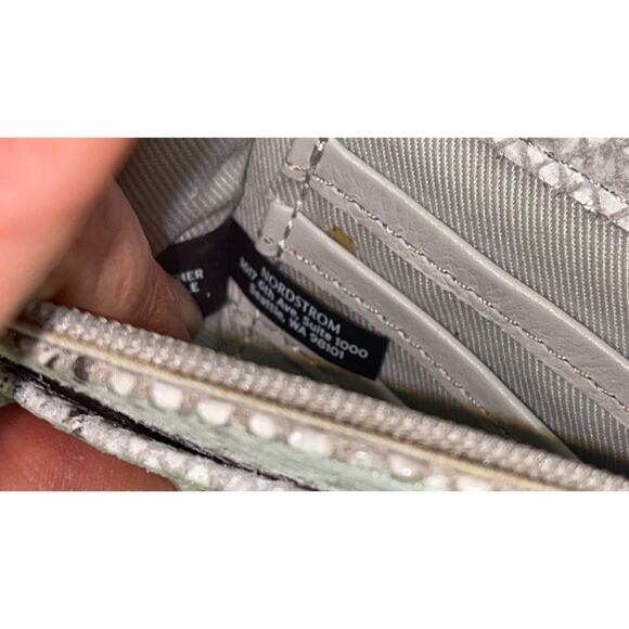 Vintage Nordstrom Leather Shoulder bag Animal / Python print, Gray Crossbody Bag - Picture 14 of 14